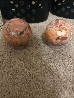 Peach Flower Jasper Set of 2
